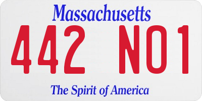 MA license plate 442NO1
