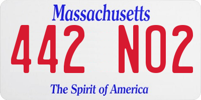 MA license plate 442NO2