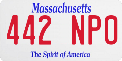 MA license plate 442NP0
