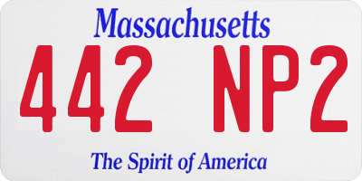 MA license plate 442NP2