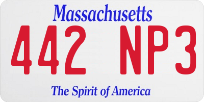 MA license plate 442NP3