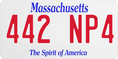 MA license plate 442NP4