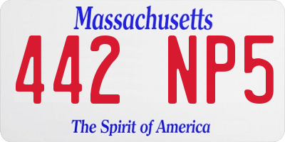 MA license plate 442NP5