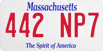 MA license plate 442NP7