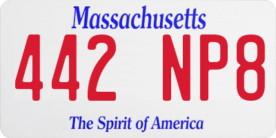 MA license plate 442NP8