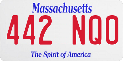MA license plate 442NQ0