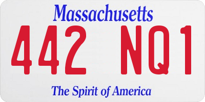 MA license plate 442NQ1