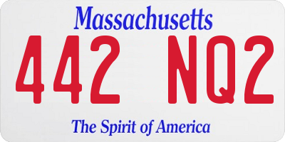 MA license plate 442NQ2