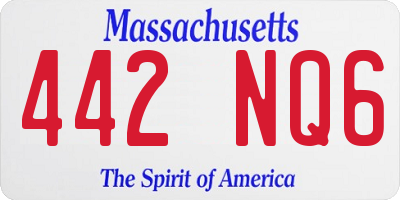 MA license plate 442NQ6
