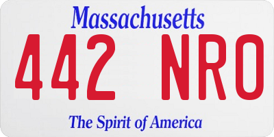 MA license plate 442NR0