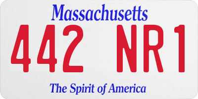 MA license plate 442NR1