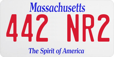 MA license plate 442NR2