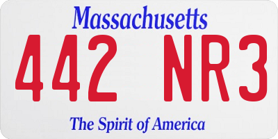 MA license plate 442NR3