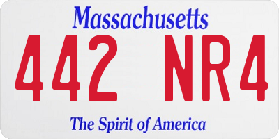 MA license plate 442NR4