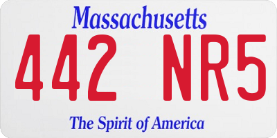 MA license plate 442NR5