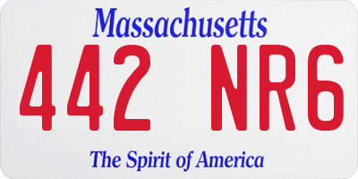 MA license plate 442NR6