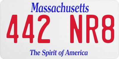 MA license plate 442NR8