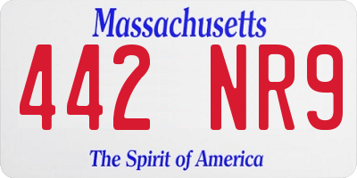 MA license plate 442NR9