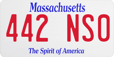 MA license plate 442NS0