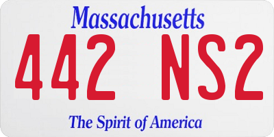 MA license plate 442NS2