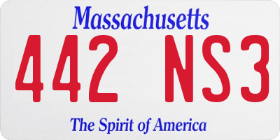 MA license plate 442NS3