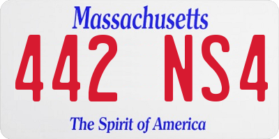 MA license plate 442NS4