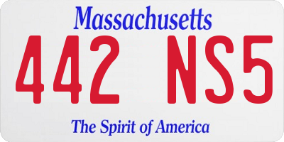 MA license plate 442NS5