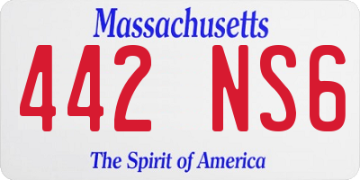 MA license plate 442NS6