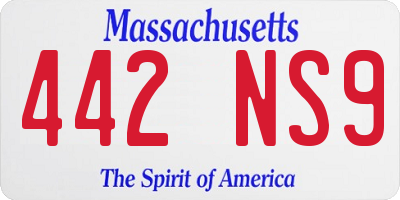 MA license plate 442NS9
