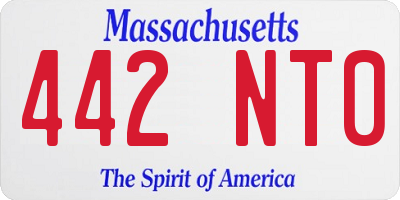 MA license plate 442NT0