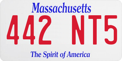 MA license plate 442NT5