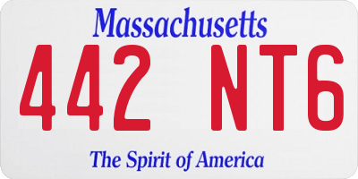 MA license plate 442NT6
