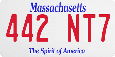 MA license plate 442NT7