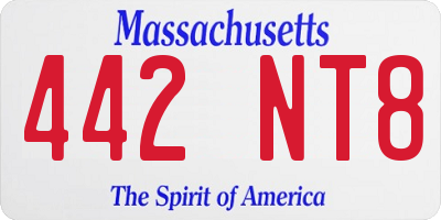 MA license plate 442NT8