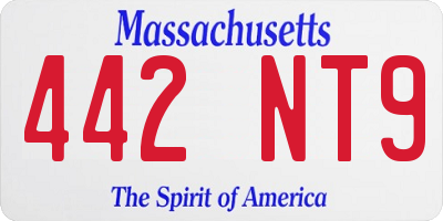 MA license plate 442NT9