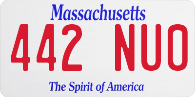 MA license plate 442NU0