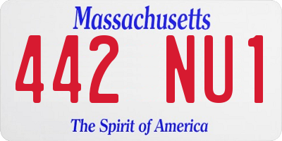 MA license plate 442NU1