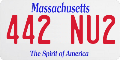 MA license plate 442NU2