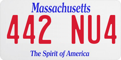 MA license plate 442NU4