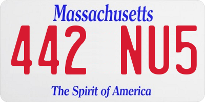 MA license plate 442NU5