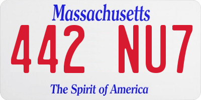 MA license plate 442NU7