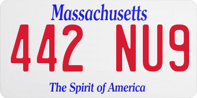 MA license plate 442NU9