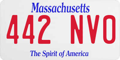 MA license plate 442NV0