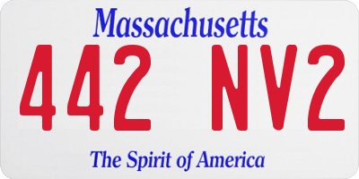 MA license plate 442NV2