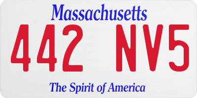 MA license plate 442NV5