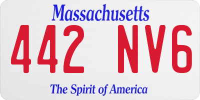 MA license plate 442NV6