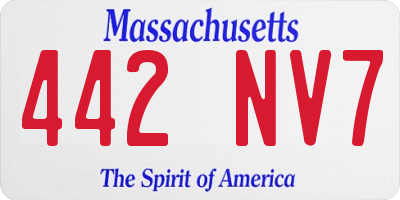 MA license plate 442NV7