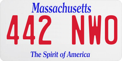 MA license plate 442NW0