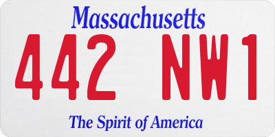 MA license plate 442NW1