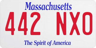 MA license plate 442NX0